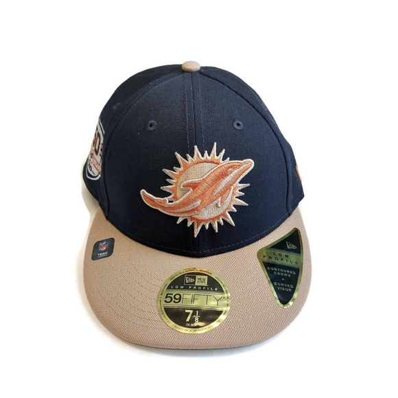 59Fifty New Era Size 7 1/8 Miami Dolphins Fitted Hat Cap Low Profile Curved - Picture 1 of 9